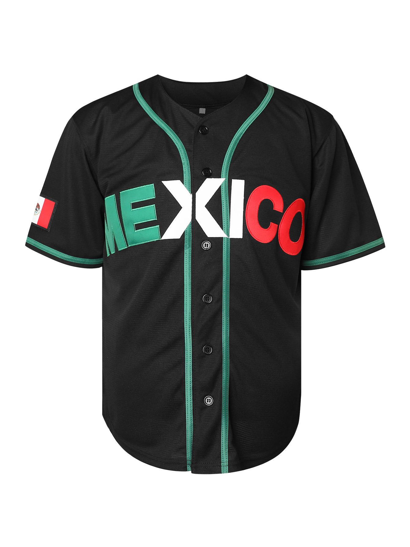Mens Mexico Baseball Jersey - Classic Retro-Style Letter Embroidery Design, Ultra-Breathable Fabric, Short Sleeve - Perfect for Training and Competiti