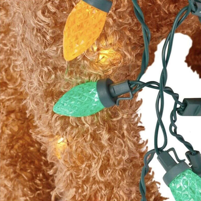 Garden Decorations Goldendoodle Holiday Living 36X16cm Christmas LED Light Up Fluffy Doodle Dog Decor With String Outdoor Decoration 221125