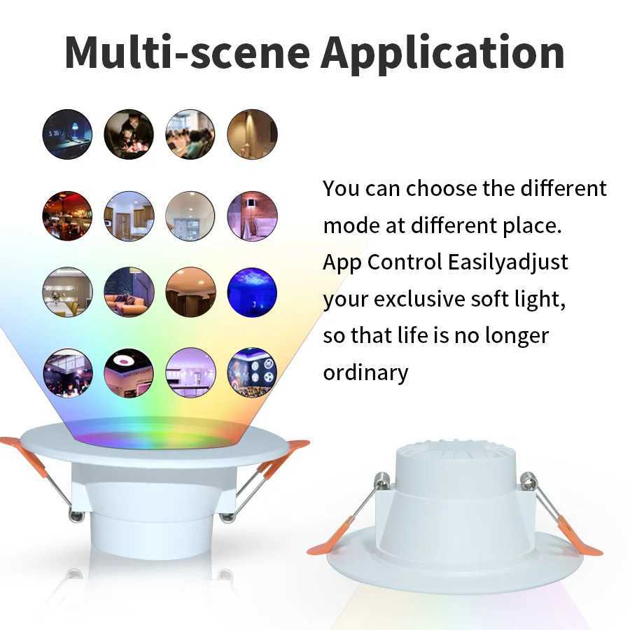 15W ZigBee Smart Ceiling Light RGB Tuya WiFi Bluetooth LED Downlights Recessed Spotlight Alexa Lamp Control Google HomeLX241114
