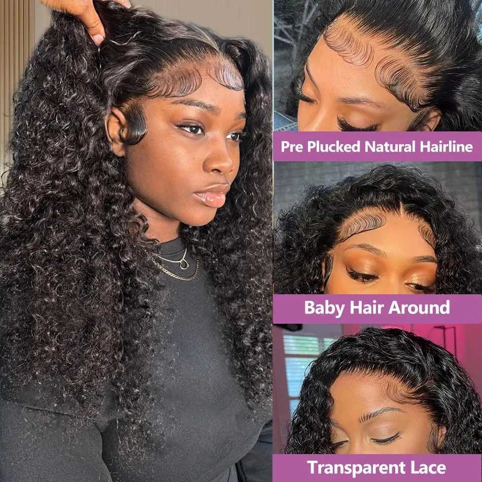 14 16 Inch Deep Wave 250 Density 13x4 Lace Front Human Hair Remy Wig 5x5 Glueless HD Short Bob Water Culry 13x6 Lace Frontal WigXJ241113