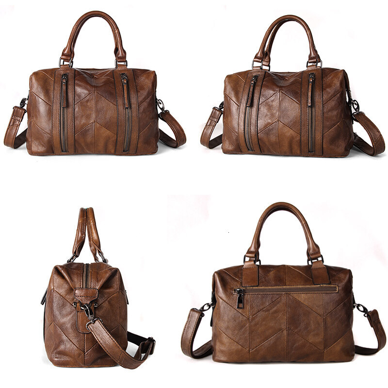 Cobbler Legend Handbag For Women Genuine Leather Double Zippers Shoulder Crossbody Bags Designer Ladies Tote Purse Zipper BagVoyage