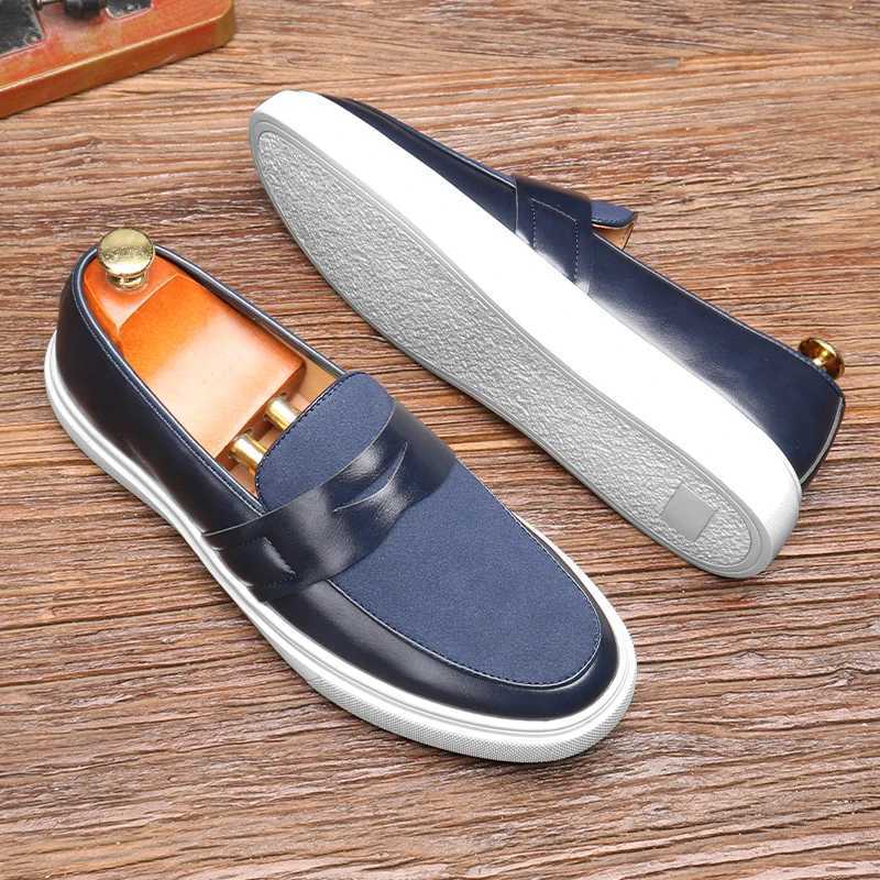 Fi Mens Casual Slip- Leather Shoes Men Classic British Style Penny Loafers Mens Outdoor Board Shoe Driving FlatsXJ250118
