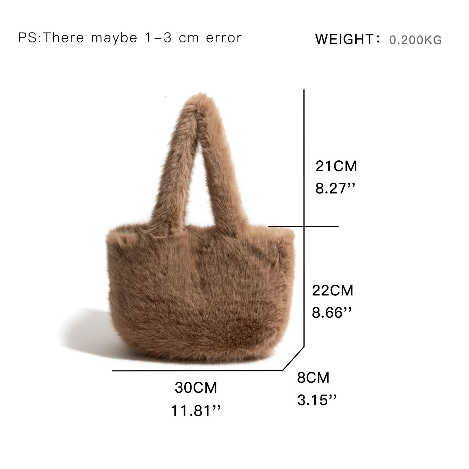 MABULA Cute Tote Bag With Soft Plush Autumn Winter Faux Fur Shoulder Bag Top-handle Handbag Plush Shopper Bags For Women 241114