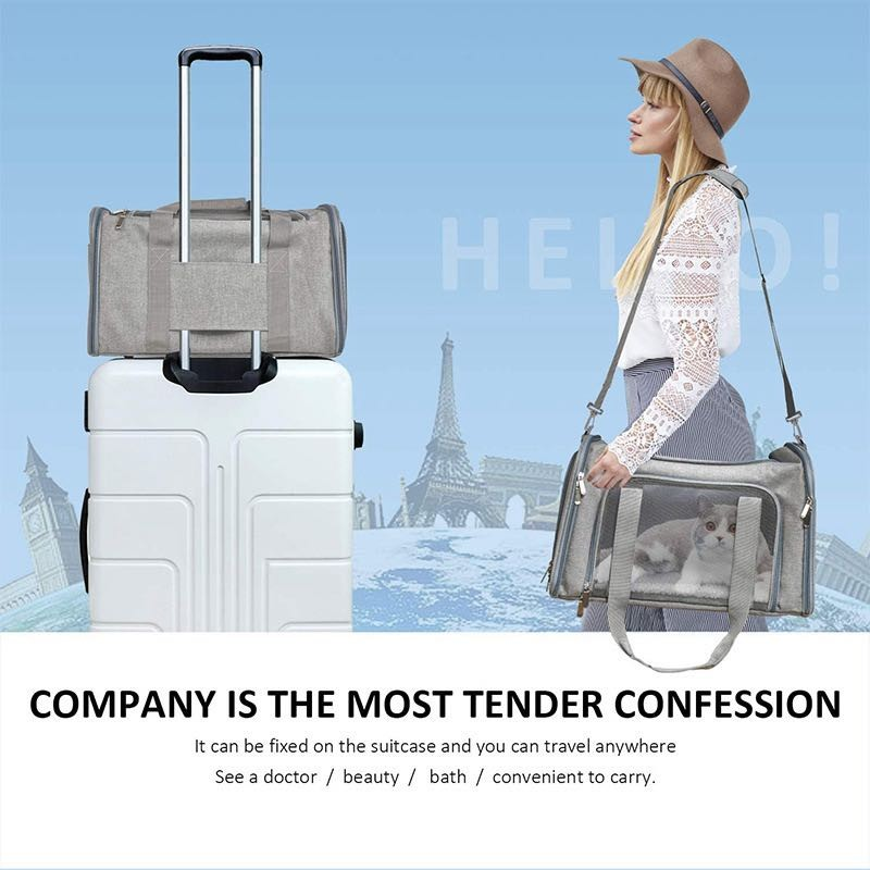 Dog Carrier Bag Soft Side Backpack for Cats Dogs, Airline Approved Breathable Carrier , Collapsible Travel Puppy Carrier