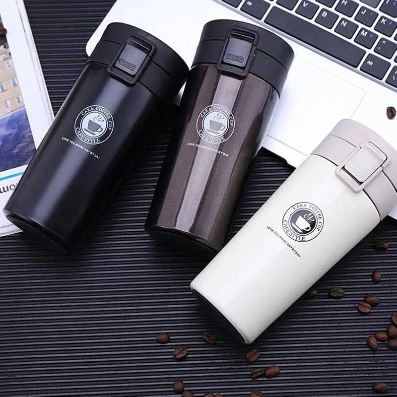 380/500ml stainless steel hot coffee cup bouncing vacuum cup double-layer tea g beverage cup beverage cup business cup Y241114