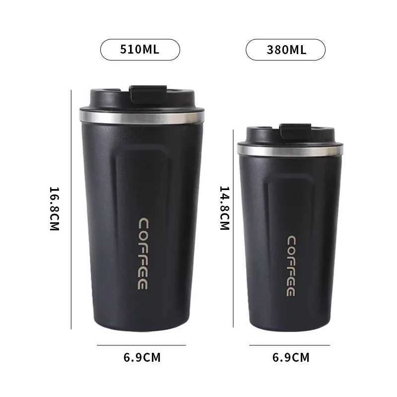 Stainless steel coffee cup 380/510ML hot cross-linking hot cross-linking hot vacuum compression hot cross-linking cup water bottle Y241114