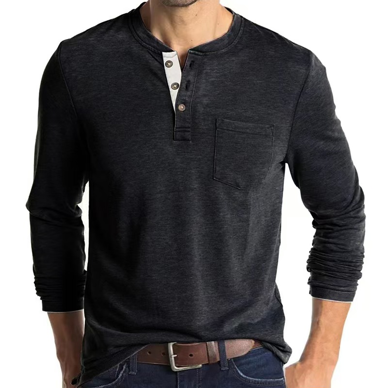 Designer men's long sleeve T-shirt men's bottoming shirt men's casual T-shirt collar shirt