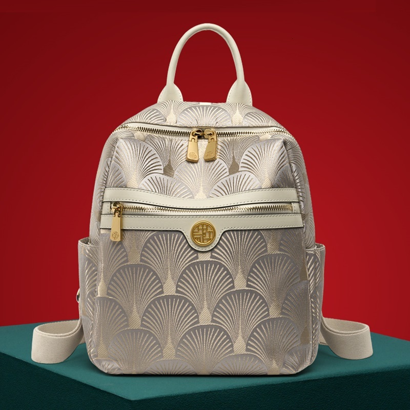 Cow Chinese Style Genuine Leather Backpack Summer Hot Women's New Fashion Large Travel Bag Designer Business Need #St392 BagVoyage