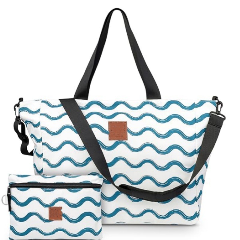 Travel Beach Bag Tote, Lightweight Beach Bag, Packable Beach Bags , Vacation Bag with Zipper, Gifts For Women