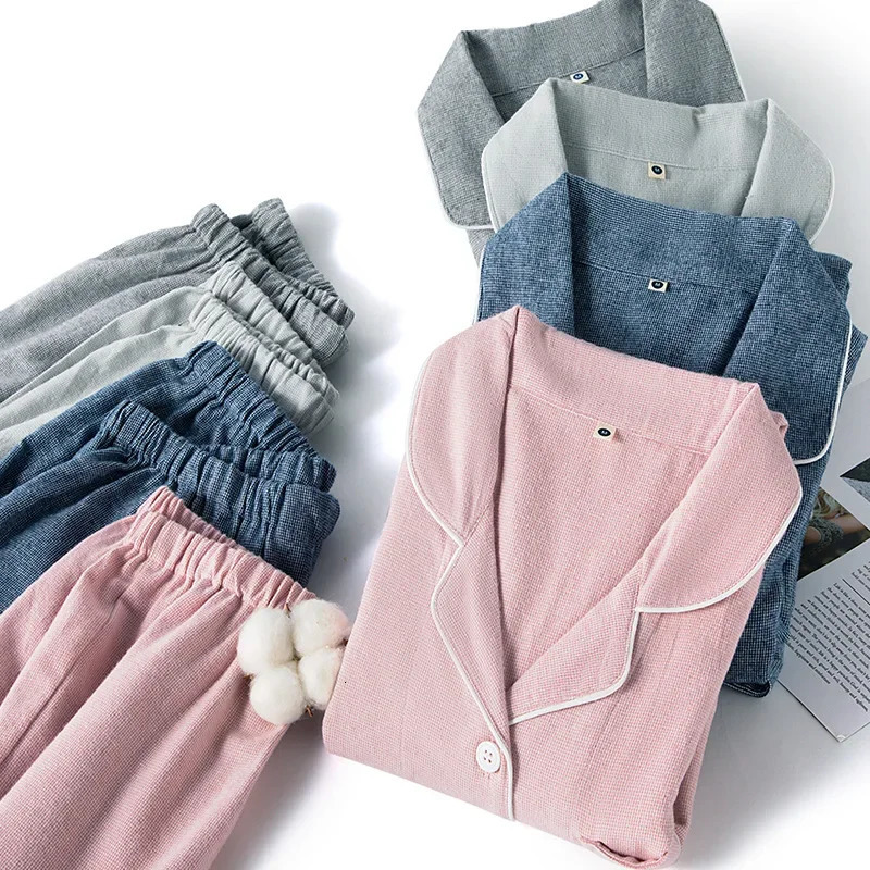 Autumn and Winter Multi Color Cotton Brush Solid Smooth Warm Thick Trouser Sleepwear Set Couple Home Clothing 241112