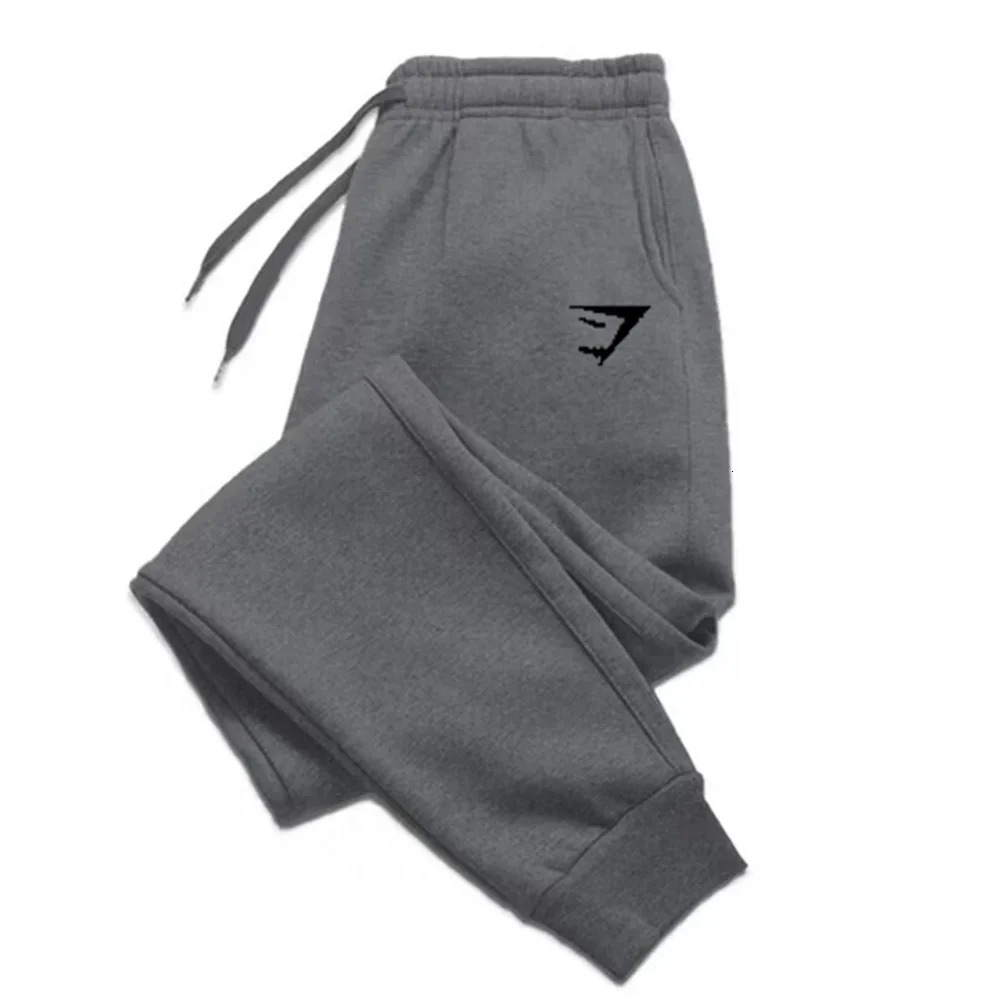 Mens laceup sweatpants casual wool running wear with stylish print fall and winter 241114