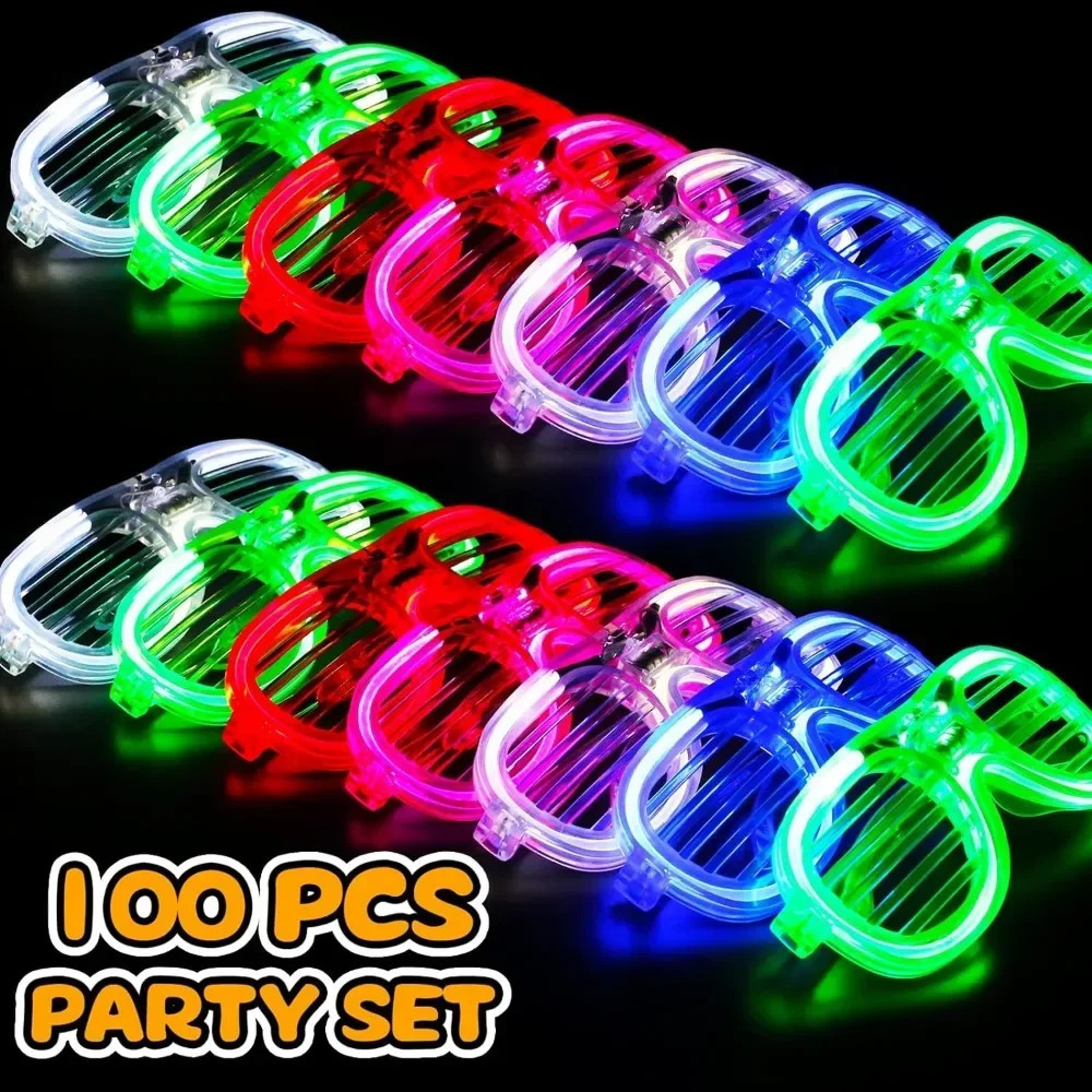 100 pieces of bulk packaged sunglasses lighting glasses 5 flash modes 3-color LED lighting glasses lighting party supplies241114