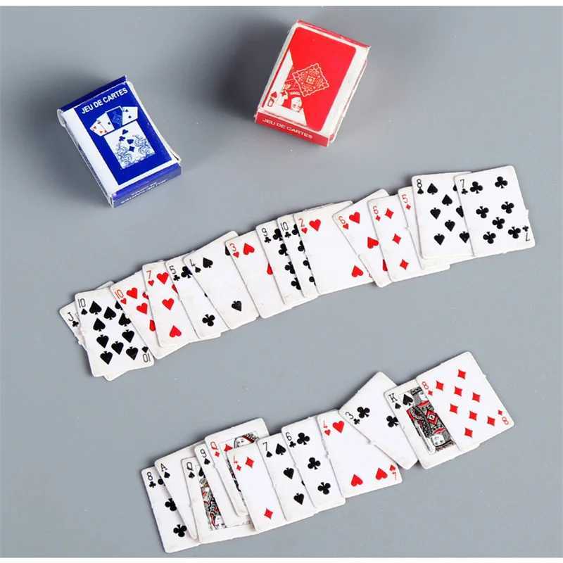 Mini playing poker fun card games for students to relieve stress board games small toys for casual finger playing poker easy to carry W241114