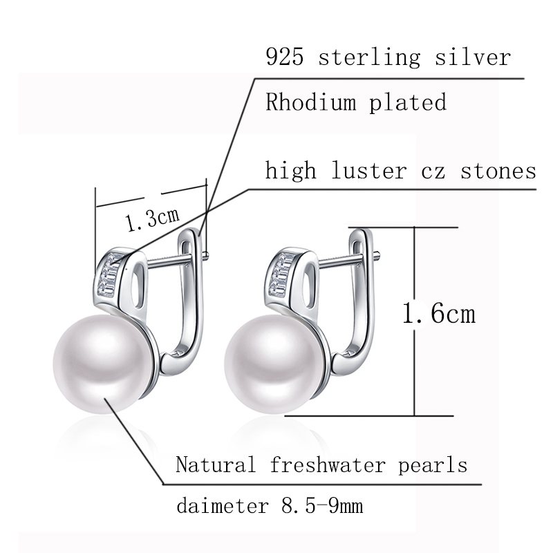 Sinya Freshwater Pearls Earring 925 Sterling Silver Euro English Lock Fine Jewelry New And Hot Hoop Earrings for Women Ladies