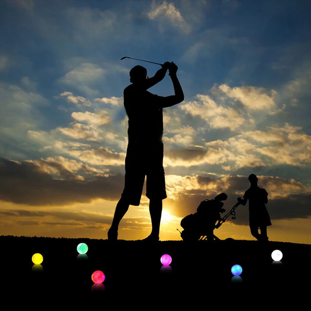 6Pcs luminous LED golf ball with 4 built-in lights for night practice golf player gifts 241113