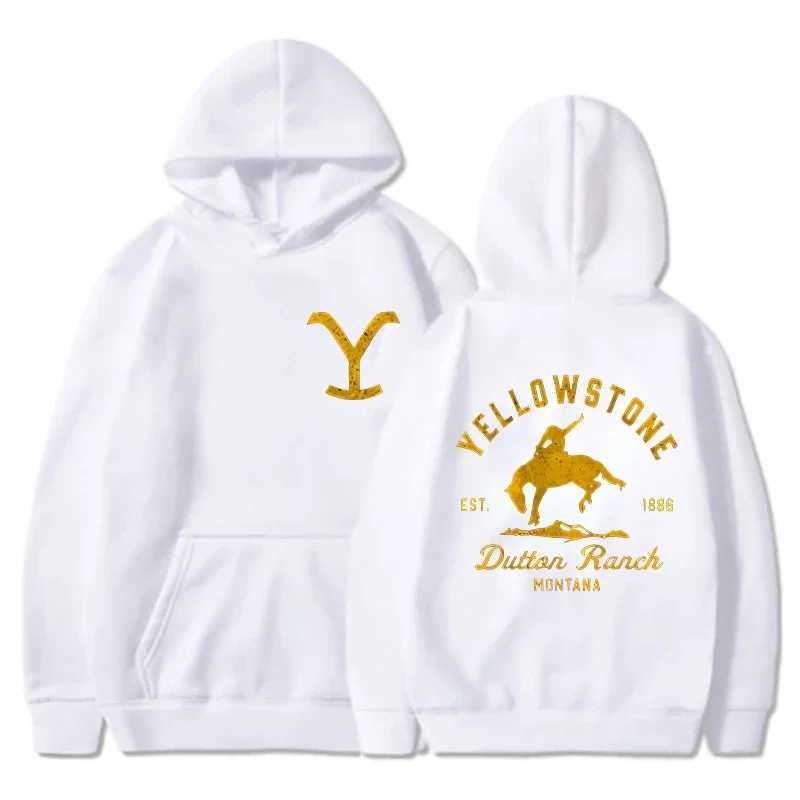 Classic Fashion Yellowstone Dutton Ranch Printed Hoodies for Men and Women Buttoned Hoodied Sweatshirt TopsXJ241113