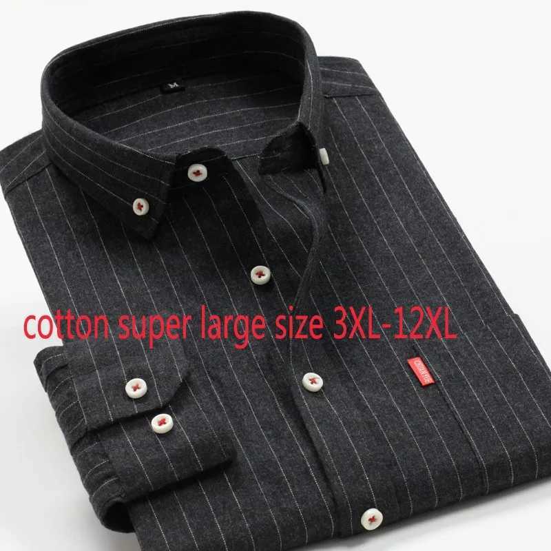 New Arrival Spring Autumn Men Thick Formal Extra Large Cotton Long Sleeve Shirts High Quality Plus Size 3xl- 8xl 9xl 10xlXJ24113