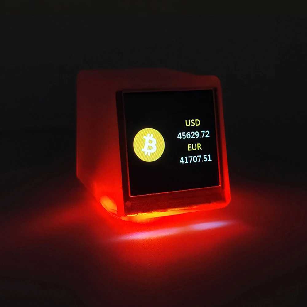 Desk Table Clocks Bitcoin Price Tracker on Mini Size WIFI Weather Station Alarm Clock with Colorful RGB Lights. DIY Album and GIF Animations J241114
