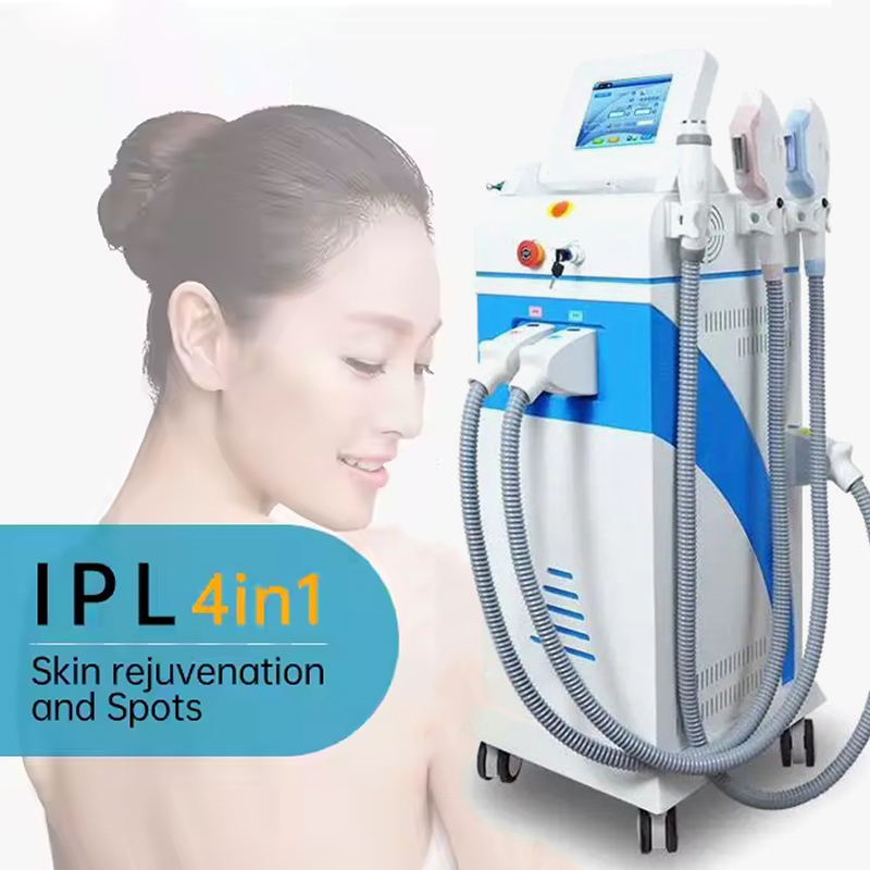 Hot sale 4 in 1 Rf Laser Hair Removal ipl opt nd yag Acne freckles remove q switch Tattoo removal Machine For Salon