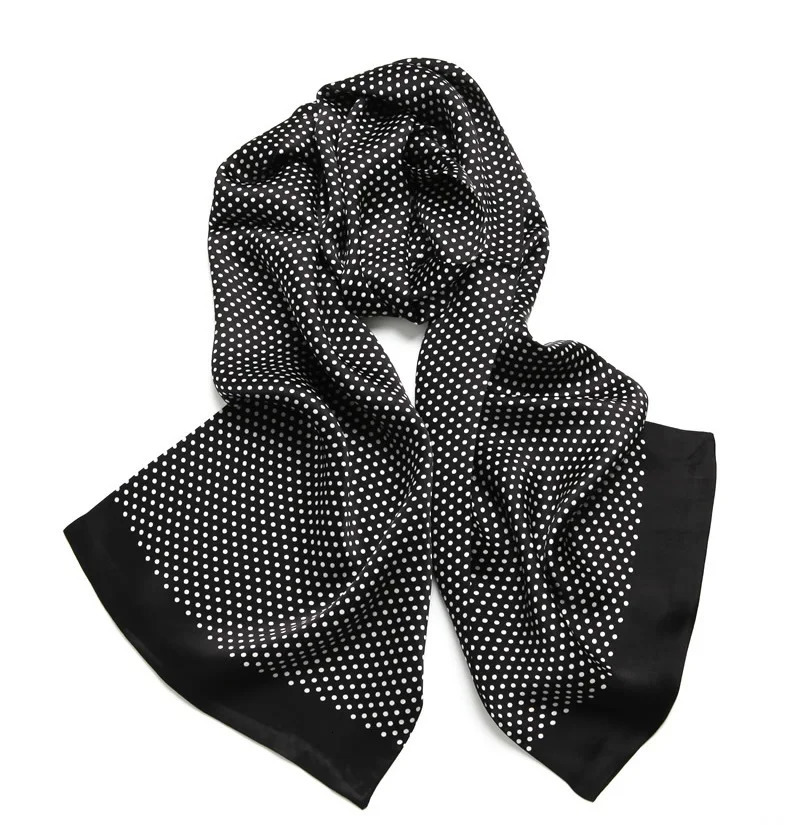 Mens 100 silk scarf vintage polka dot long double-layer neckline business office muffler blue black241114