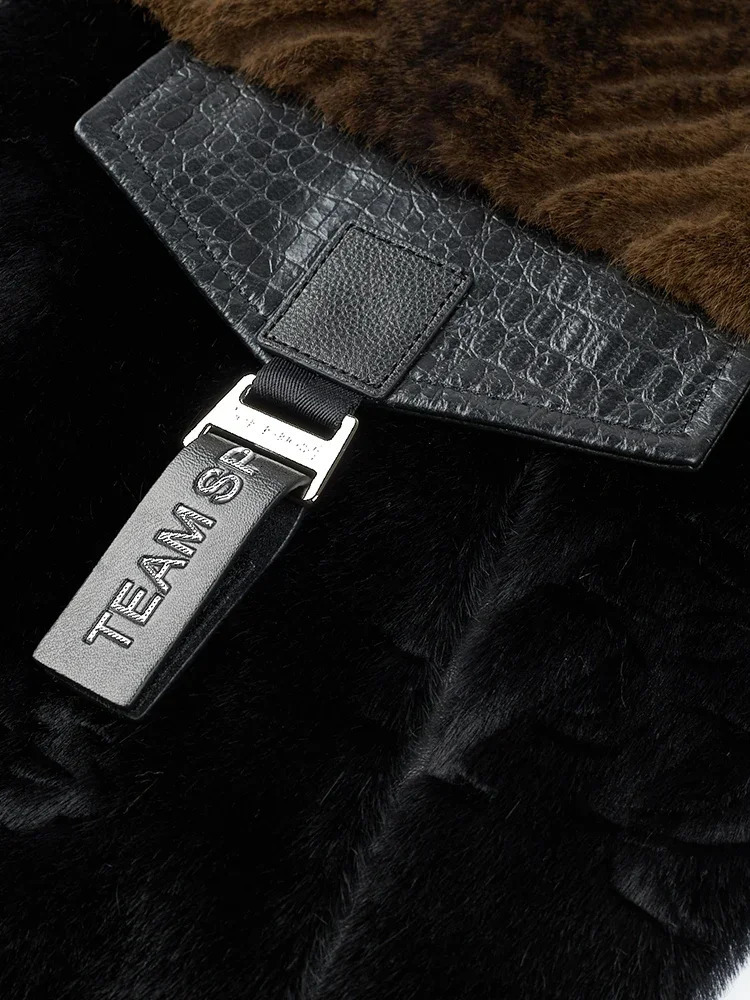 Winter Mens Fashion Fur Warm Jacket Mens Collar Patch Work Jacket Mens Genuine Fur Casual Jacket F467 241113
