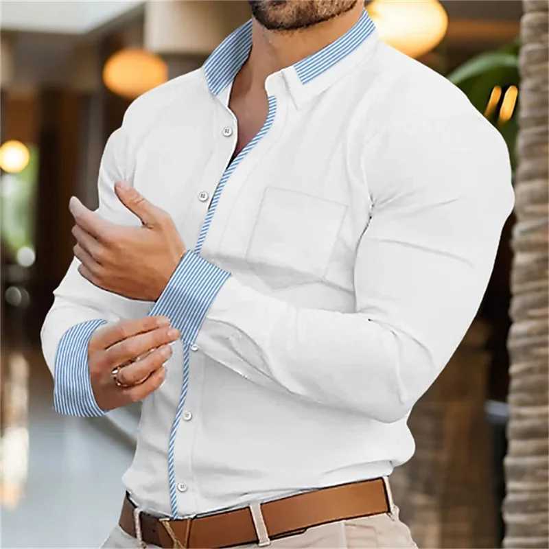 Plaid Shirt Business Casual Mens Shirt Formal Shirt Button Shirt Party Everyday Spring Summer Lapel Long Sleeve 11 Colors SoftXJ24113