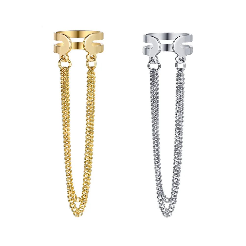 Silver Color Long Tassel Ear Cuff Multilayer No Piercing Hook Clip Earrings for Women Simple Temperament Jewelry Gift 241113