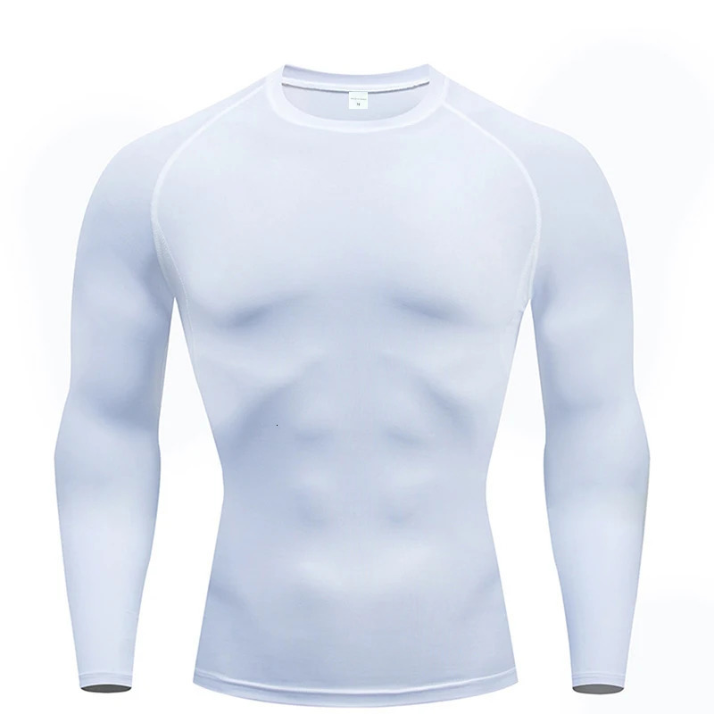 Compression Long Sleeve Shirt Black Fitness Tshirt Mens Muscle Quick drying Gym Sportswear Sun protection Sports Base layer 241108