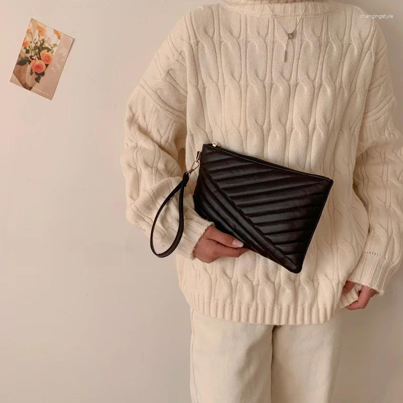 Evening Bags Women Wristlet Bag Stylish Leather Envelope Shopping Traveling Portable Small Purse Clutch Wallet
