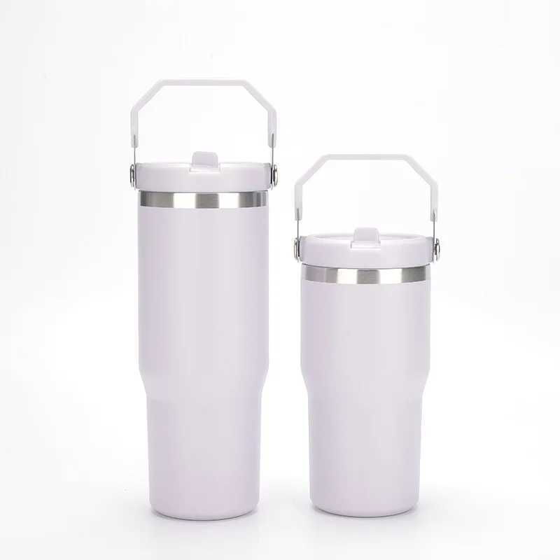 20-30 oz handheld car cup stainless steel insulated cup outdoor portable double-layer car straw cup Y241114