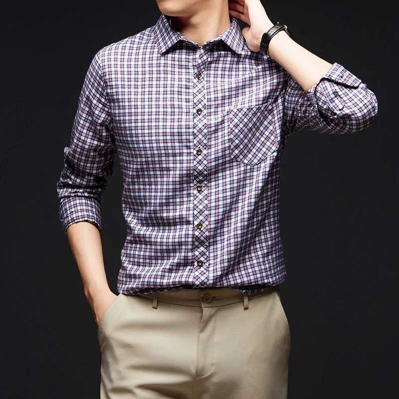 New Mens Business Casual Long Sleeved Striped Shirt Wrinkle Resistant Wrinkle Free Comfortable All Season Versatile TopXJ24113