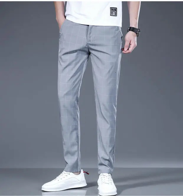 Summer Golf Pants for Mens Thin Breathable Quick Drying Slim Fit Elastic Non ironing Business and Leisure Golf Mens Clot 240412