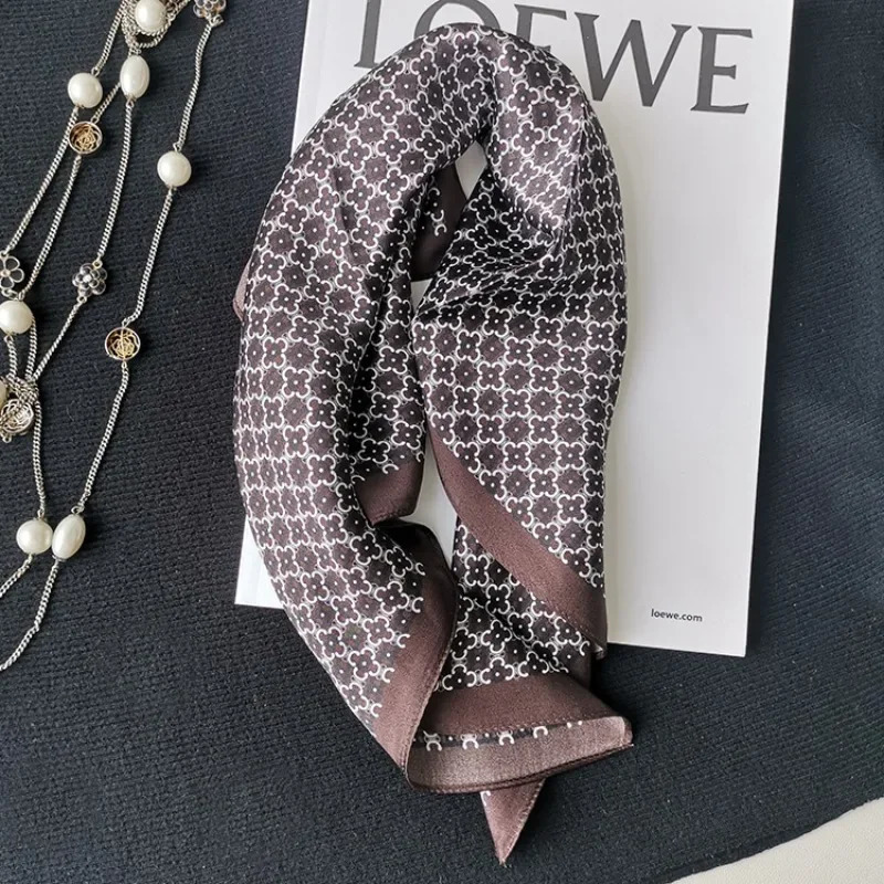 100% natural silk scarf mens pocket square retro grid Kerchief set handle Chief mens Bandana gift accessories241114