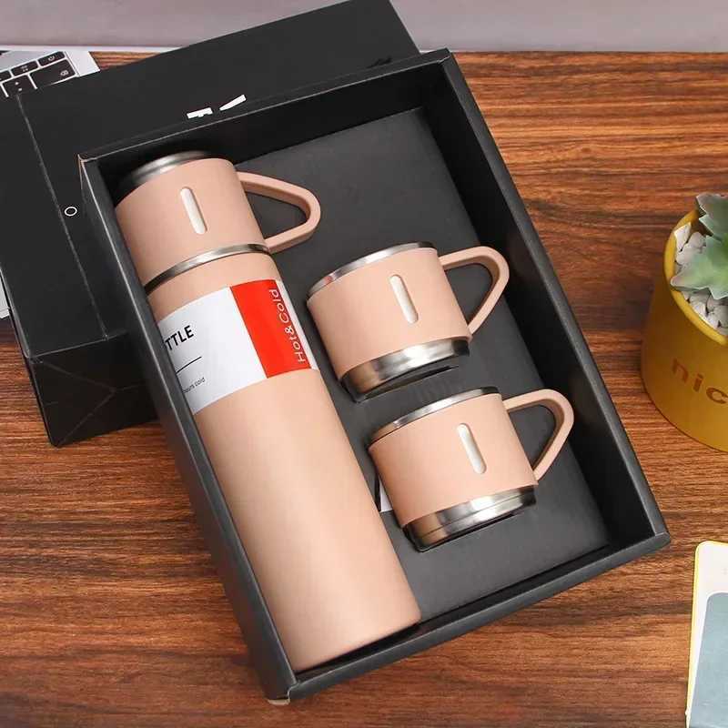 Stainless steel vacuum coated gift set business style coffee hot water bottle portable flame Karaf 500ML304 Y241114