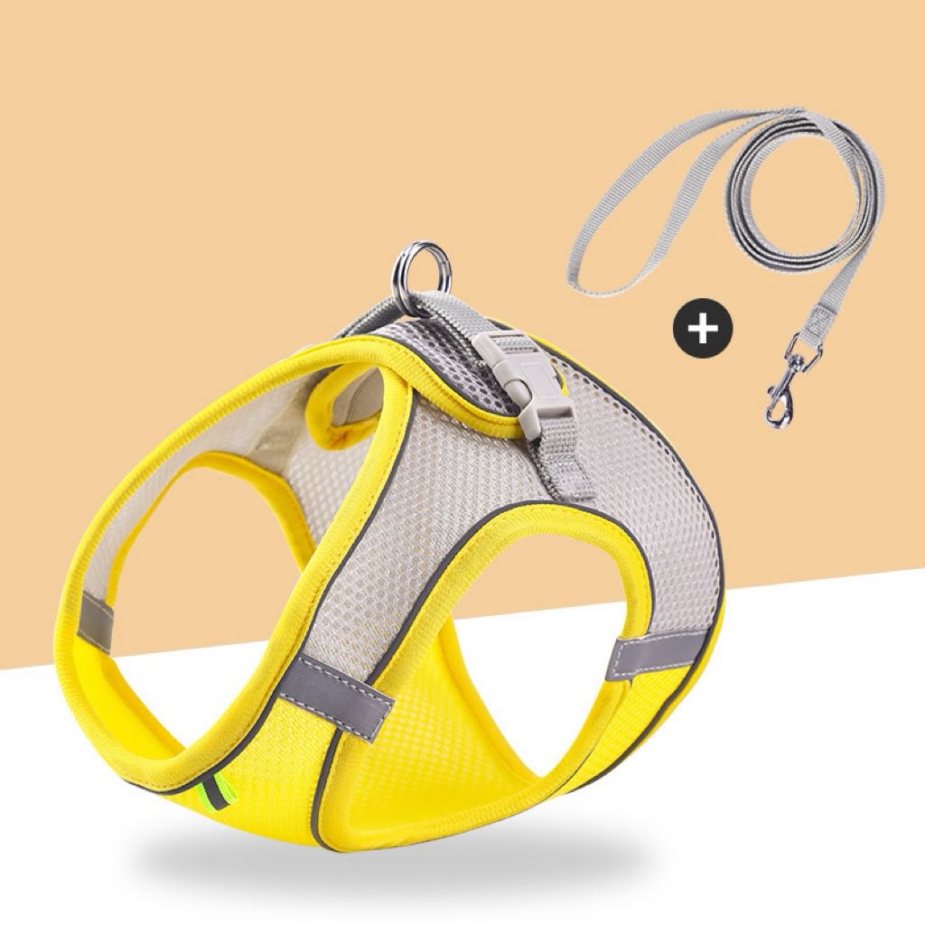 MADDEN Dog Cat Harness Vest Chest Rope Set Reflective Breathable Adjustable Pet Harness for Small Medium Dogs Outdoor Walking