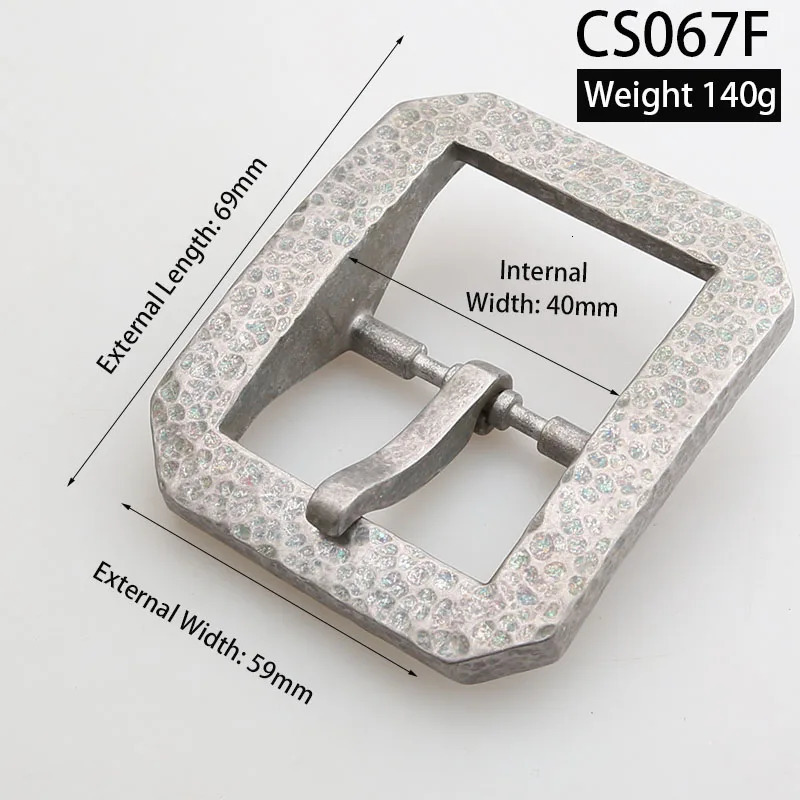 Solid Brass vintage Metal Belt Buckle 40mm Mens Stainless Steel Single Pin DIY Leather Craft 240401