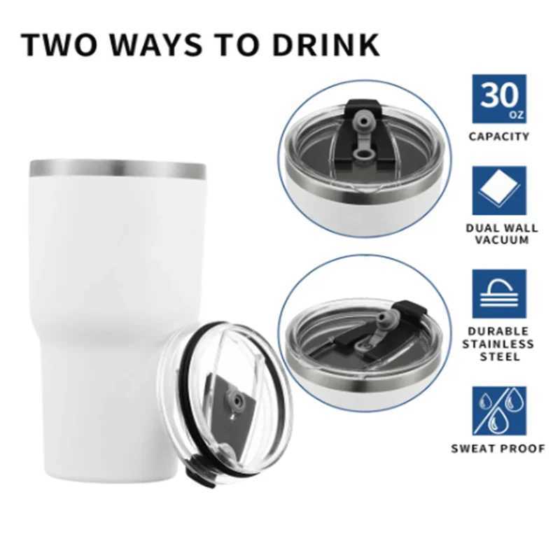 2024 new He cooler hot stainless steel painted double wall 30oz tea coffee vacuum valve cover Y241114