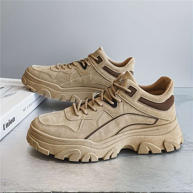 Comfy Men's Lace Up Non Slip Shoes Outdoor Street Walking & Casual Activities - Durable Sneakers for All Seasons