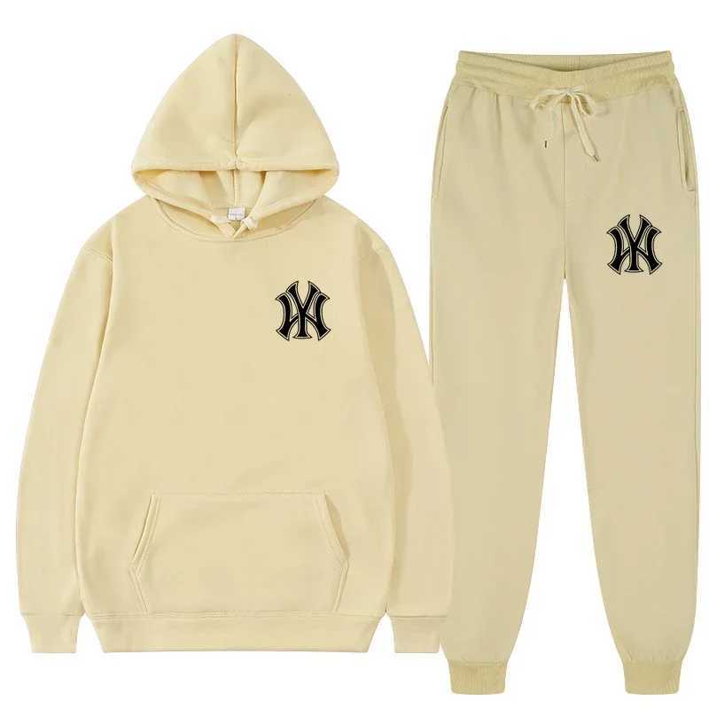 Mens High quality mens hooded sweatshirt and sweatpants two-piece casual running sportswear for spring and autumn X241113