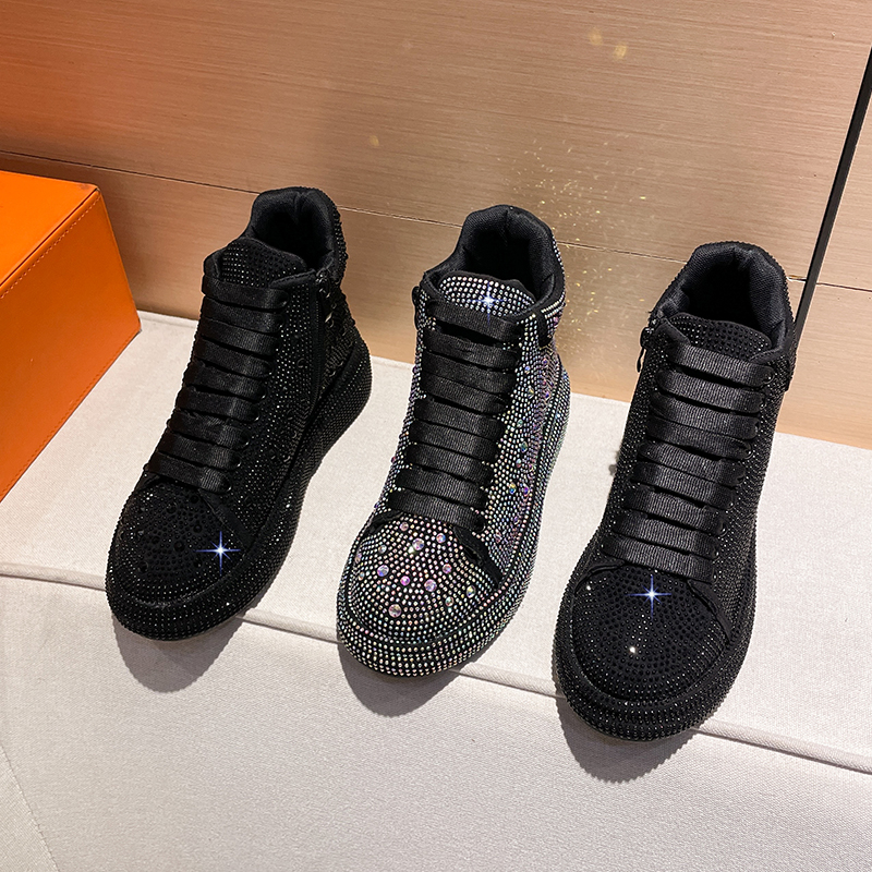 2025 New Women's Sneakers Luxury Rhinestone Casual Shoes Women Outdoor Platform Running Shoes Designer Female Sports Shoes Shining Crystal Sneake