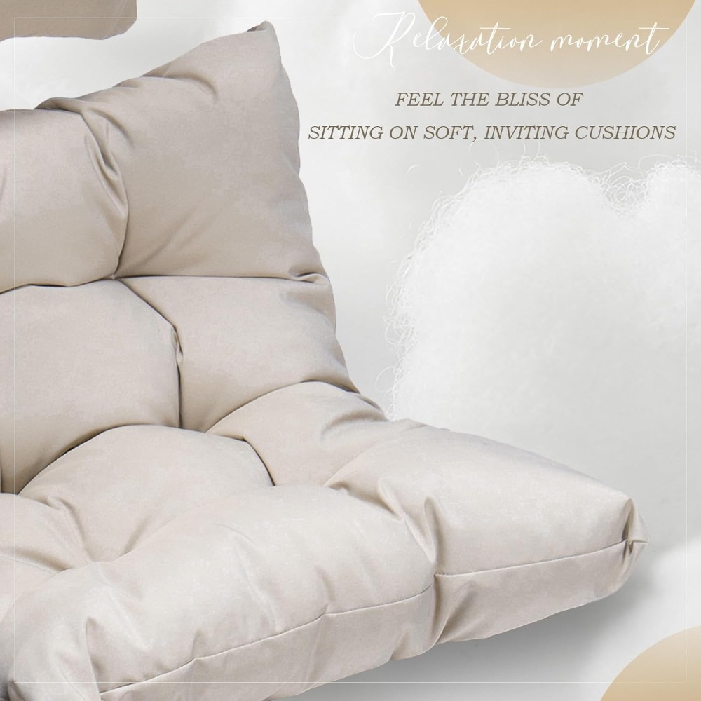 Swing Egg Chair with Stand Wicker Rattan Patio Basket Hanging Chair with Bedroom Balcony Patio Hanging Basket Chair Hammock