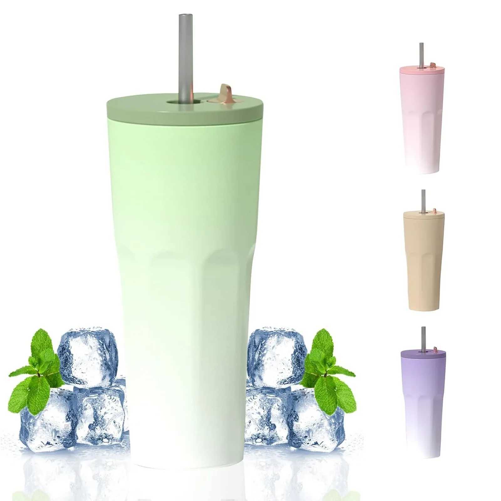 700ml stainless steel coffee hot cup car inflatable bottle leak proof hot double wall coffee cup vacuum flame Y241114