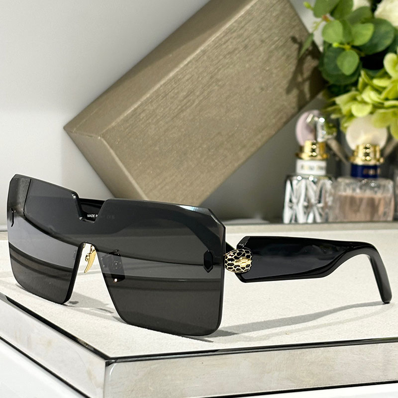 Womens New Serpenti Forever oversized frameless square sunglasses 40035 designer Womens frame inlaid charming snake head UV400 protective fashion glasses 40034