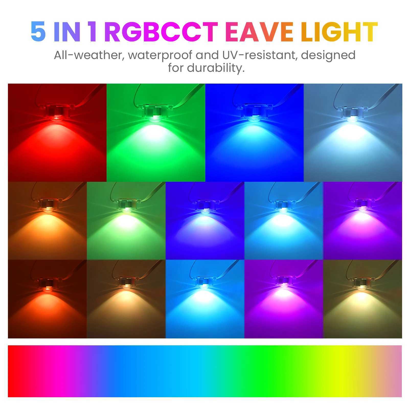 15M 30M 60M permanent outdoor Eaves LED light waterproof RGBCCT string light application Bluetooth whole house Christmas party light X241114
