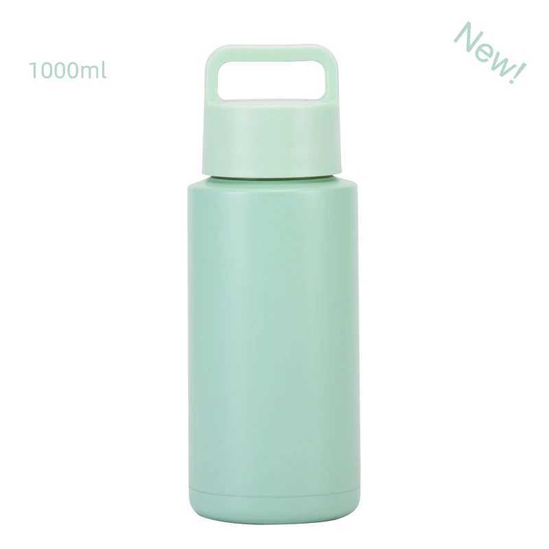 32 oz double-layer inflatable cup large capacity portable large mouthed stainless steel sports water bottle used for outdoor camping Y241114