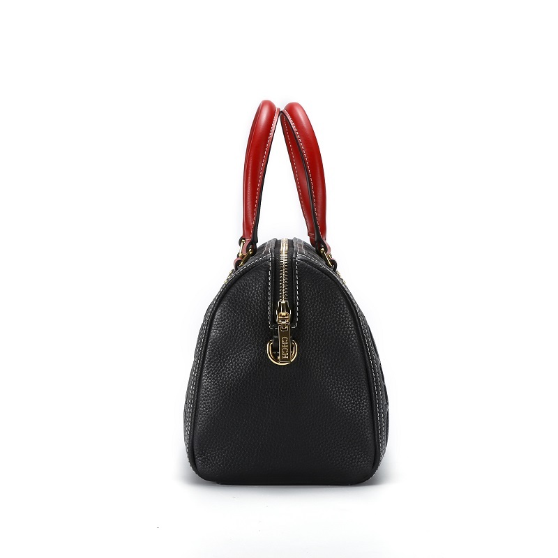 Pure Color Classic Retro Handbag Simple Fashion Women's Shoulder Bag Large Capacity Exquisite Workmanship Genuine Leather