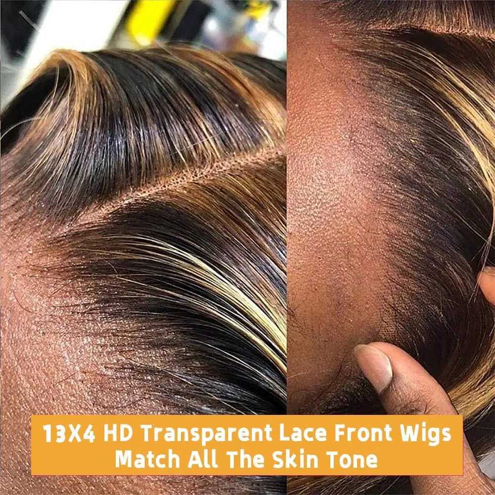 YIJIMEI 250% Density 4/27 Colored Honey Blonde Highlight Lace Front Wig for Women 16- 32 Inch Human Hair WigXJ241113