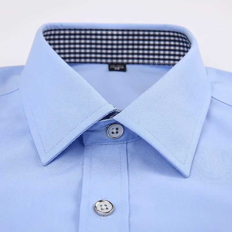 Quality French Cufflinks Shirt Mens Long Sleeve Tuxedo Male Brand Slim Fit White Button Cuff Social Men Dress ShirtsXJ24113