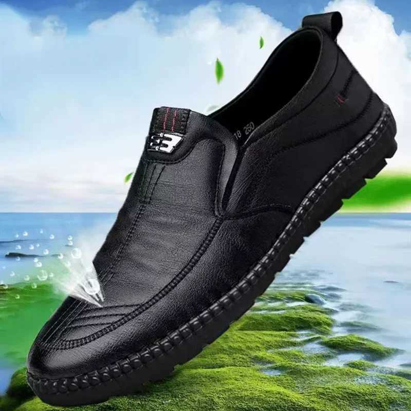Fi Men Casual Shoes Formal Men Business Shoes Men Luxury Brand Leather Loafers Breathable Slip Male Boat ShoesXJ250118