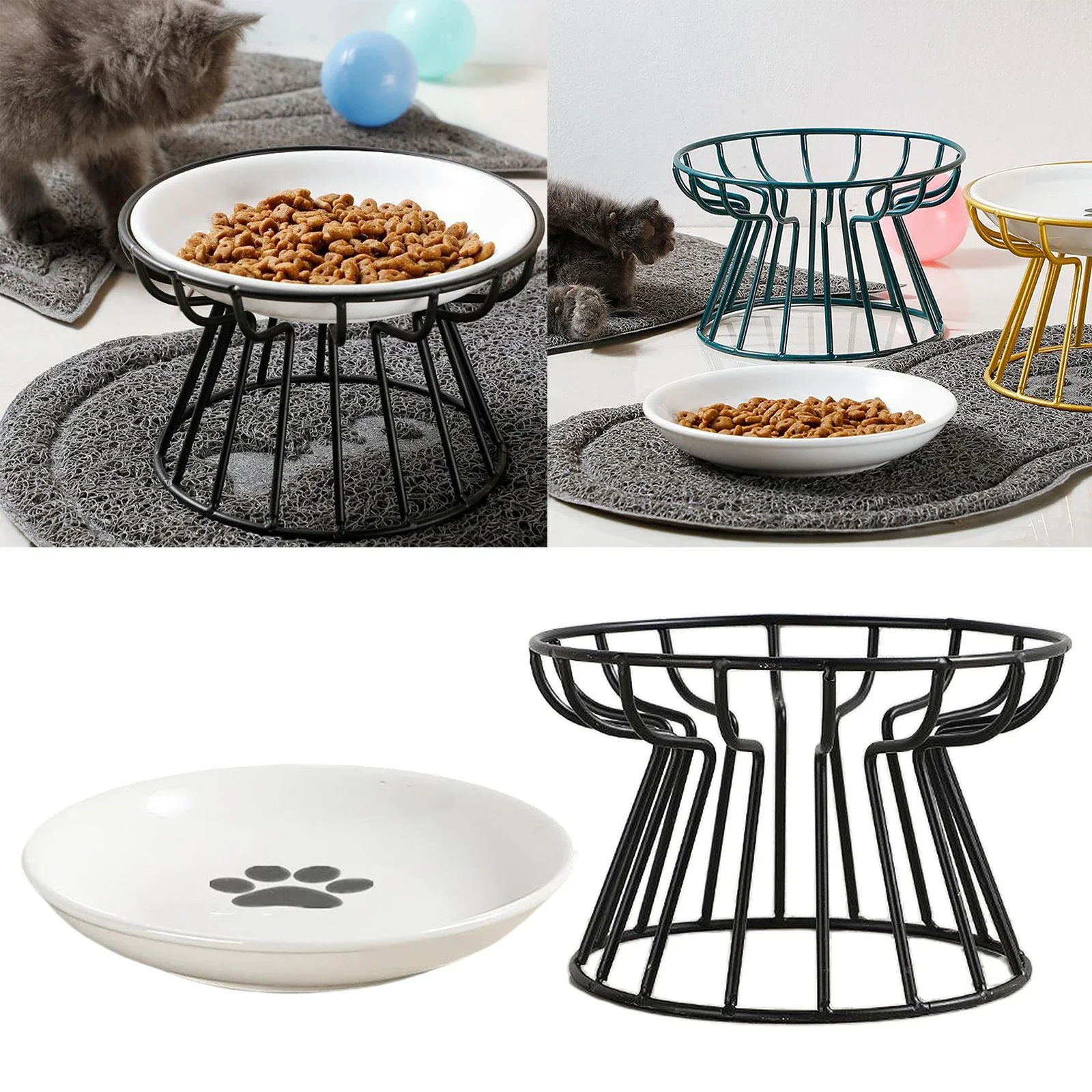 Ceramic Doggie Accessories for Pet Dogs & Feeding Supplies Cat Stand Water Treats Bowl Drinking Raised Food Outdoor Cats